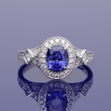 18ct White Gold Sapphire and Diamond Cluster Cocktail Ring