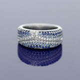 18ct White Gold Sapphire and Diamond Cocktail Eternity Ring
