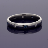 18ct White Gold Sapphire & Diamond Roman Set Eternity Ring