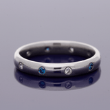 18ct White Gold Sapphire & Diamond Roman Set Eternity Ring