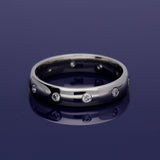 Platinum 4mm Diamond Set Wedding Band Eternity Ring