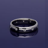 Platinum 4mm Diamond Set Wedding Band Eternity Ring