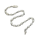 Platinum 3.66ct Fancy Mix Cut Diamond Line Bracelet - Pear, Marquise, Emerald, Oval