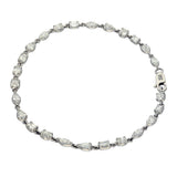 Platinum 3.66ct Fancy Mix Cut Diamond Line Bracelet - Pear, Marquise, Emerald, Oval