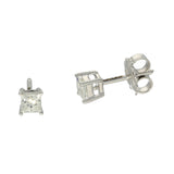 9ct White Gold Princess Cut Diamond Stud Earrings 0.50ct