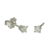 9ct White Gold 0.30ct Round Diamond Claw Set Stud Earrings
