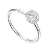 9ct White Gold Diamond Cluster Birthstone Ring