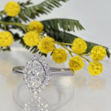 Platinum Certificated 1.13ct Marquise Diamond Halo Engagement Ring