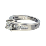 Platinum 0.91pts H SI1 Certificated Diamond Solitaire Engagement Ring with Diamond Shoulders