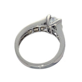 Platinum 0.91pts H SI1 Certificated Diamond Solitaire Engagement Ring with Diamond Shoulders