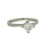 18ct White Gold 1.00ct I SI2 Certificated Princess Cut Diamond Compass Set Solitaire Ring