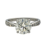 Pre-owned Platinum 2.71ct Diamond Solitaire Engagement Ring with Diamond Shoulders