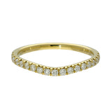 18ct Yellow Gold Diamond Micro Claw Curved Half Eternity Ring