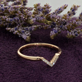 18ct Rose Gold 0.05ct Diamond Wishbone Ring