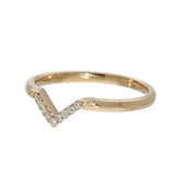 18ct Rose Gold 0.05ct Diamond Wishbone Ring