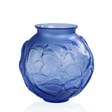 Lalique Hirondelles Medium Vase, Swallows Vase - Blue Crystal - 10624200
