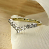 9ct Yellow Gold 0.33ct Diamond Wishbone Ring