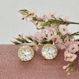 18ct Yellow Gold Laboratory-Grown Diamond Halo Stud Earrings 1.59ct