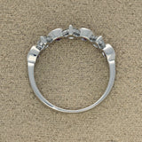 9ct White Gold Ruby and Diamond Half Eternity Wave Ring
