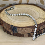 Platinum Bezel Set 2.14ct Diamond Tennis Bracelet