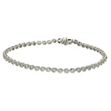 Platinum Bezel Set 2.14ct Diamond Tennis Bracelet
