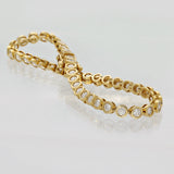 18ct Yellow Gold Bezel Set 4.00ct Diamond Tennis Bracelet