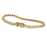 18ct Yellow Gold Bezel Set 4.00ct Diamond Tennis Bracelet