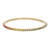 18ct Rose Gold 4.10ct Rainbow Sapphire Flexible Line Bracelet
