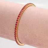 18ct Rose Gold 4.00ct Ruby Flexible Tennis Line Bracelet