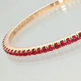 18ct Rose Gold 4.00ct Ruby Flexible Tennis Line Bracelet