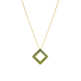 Lalique Losange Panthere Pendant Green Crystal 18ct 10767400