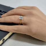 18ct Yellow Gold GIA Certificated 2.16ct Emerald Cut Diamond Solitaire Ring