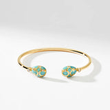 Fabergé Heritage 18ct Yellow Gold Forever Open Bracelet -  Turquoise Guilloché Enamel