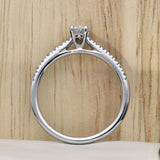Platinum 0.30ct D VS1 Oval Cut Diamond Solitaire Ring With Claw Set Diamond Shoulders