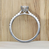 Platinum 0.80ct D VS1 Certificated Oval Cut Diamond Solitaire Ring with Diamond Shoulders