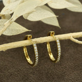 9ct Yellow Gold 0.23ct Diamond Hoop Earrings 17mm