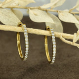 9ct Yellow Gold 0.53ct Diamond Hoop Earrings 21mm