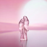 Lalique Rose Nebula 2 Parakeets - Pink Luster Crystal 10802000