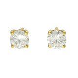 18ct Yellow Gold 4-Claw 2ct Round Laboratory-Grown Diamond Stud Earrings