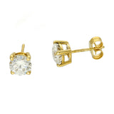 18ct Yellow Gold 4-Claw 2ct Round Laboratory-Grown Diamond Stud Earrings