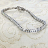 18ct White Gold 2.24ct Princess Cut Diamond Line Bracelet