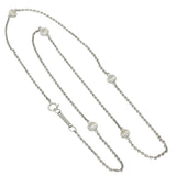 18ct White Gold 0.95ct Diamond 18" Yard Necklace Bezel Setting