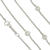 18ct White Gold 0.95ct Diamond 18" Yard Necklace Bezel Setting