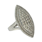 9ct White Gold 3.00ct Total Diamond Large Statement Marquise Shape Cluster Cocktail Ring