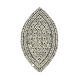 9ct White Gold 3.00ct Total Diamond Large Statement Marquise Shape Cluster Cocktail Ring