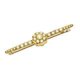 Pre-owned Vintage 15ct Yellow Gold Pearl Brooch