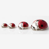 Saturno Silver Enamel Ladybird - Medium
