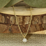 9ct Yellow Gold 0.25ct Diamond 4 Claw Solitaire Pendant Necklace