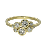 9ct Yellow Gold Diamond .50pts Total Diamond Rubover Set Bubble Ring
