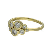 9ct Yellow Gold Diamond .50pts Total Diamond Rubover Set Bubble Ring